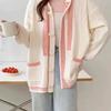Jmprs Cute Sweet Cardigan Sweaters Women Lazy Wind White Knitted Coats Long Sleeve Loose Female Japan Kawaii Elegant Hooded Tops