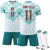 Coupe du Monde de la FIFA 2026 Portugal Extérieur #11 JOÃO FÉLIX Ensemble Maillot d'Entraînement Sportif avec Chaussettes Adolescents Enfants Adultes Tenues de Football