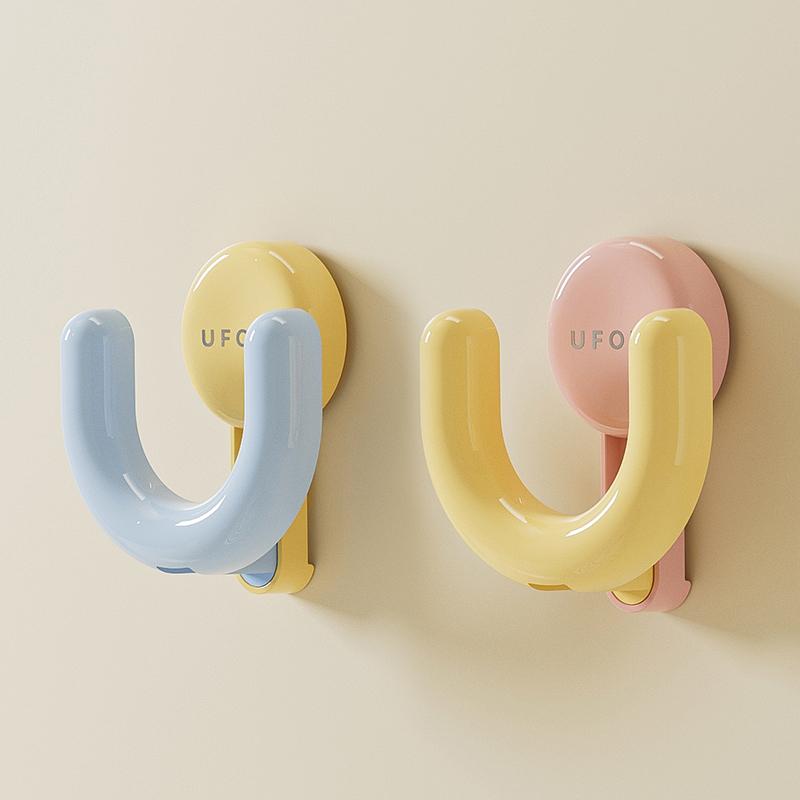 UFORU Dopamine Style Sucker Slipper Rack – No-Drill Bathroom Wall Mount with Drainage | Multi-Scene Storage