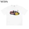Herren Grafik T-Shirt Oversized Baumwolle Print Vintage Hip Hop Harajuku Mode Sommer Kurzarm Oberteile T-Shirt Y2k Streetwear Kleidung