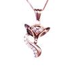 Exquisite Russian Purple Gold Pendant, Colored Gold Plated Rose Gold, Colored Gold, Foreign Gas Inlaid Zircon Fox Fashion Necklace.
