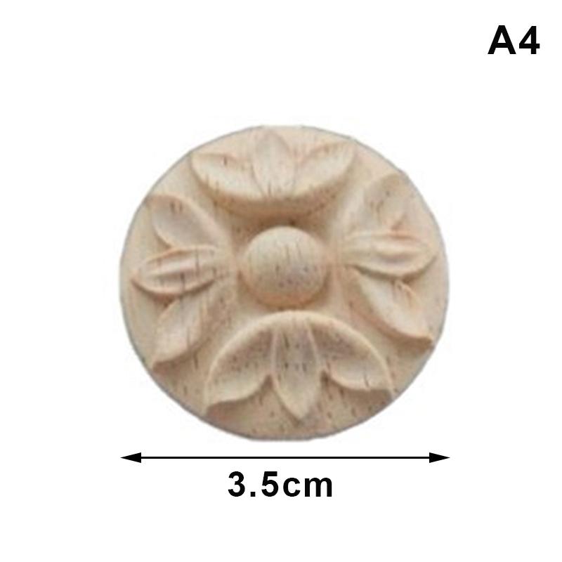 Wood Floral Appliques For Furniture Antique Onlays Moulding Home Decor Wood Carving Decoration Wall Wood Decal Vintage Figurines