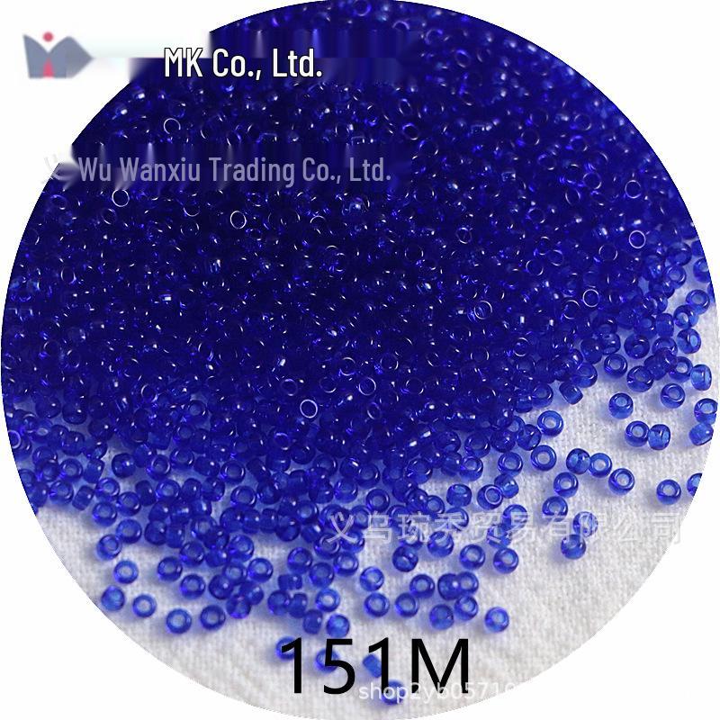 1.5mm Transparent Miyuki Glass Seed Beads for DIY Hairpins, Embroidery, and Bracelet Crafting.