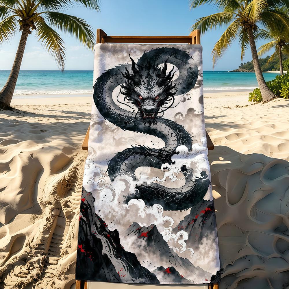 Oriental Dragon Fashion Towel For Outdoor Camping Beach Towel Super Absorbent Quick-Drying Summer Towel