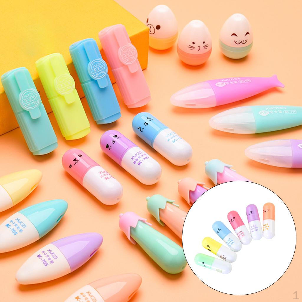 Cartoon Mini Highlighters Pens Set,Graffi Color Pens,Stationery Writing for Home ,Kids Gifts