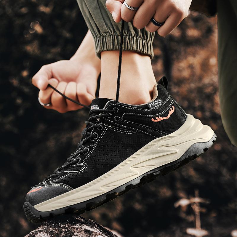 New Thick-soled Heightening Hong Kong Style Dad Shoes Trendy Retro Outdoor Non-slip Hiking Shoes Sports and Leisure Shoes Men's Shoes