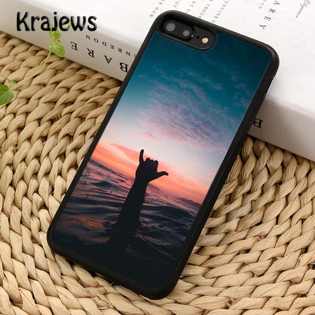 Krajews Surfer Surf Hang Loose Shaka Phone Case Cover For iPhone 17 Air 16 15 14 plus 11 12 13 pro max coque Fundas