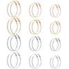 SAUVOO 3 Pairs/Set Metal Hoop Earrings Set 20/30/40mm Big Round Circle Earrings For Women Gold Silver Plated Fashion Jewelry