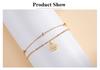 Cazador Stainless Steel Animal Dog Cat Paw Footprint Bracelets for Women Double Chain Bracelets Jewelry Wedding Birthday Gift