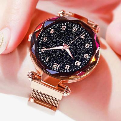 Luxury Women Watches Mesh Belt Magnetic Starry Sky Female Clock Quartz Wristwatch Fashion Ladies Wrist Watch