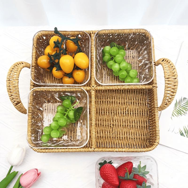 Rattan Style Multi-purpose Storage & Serving Trays