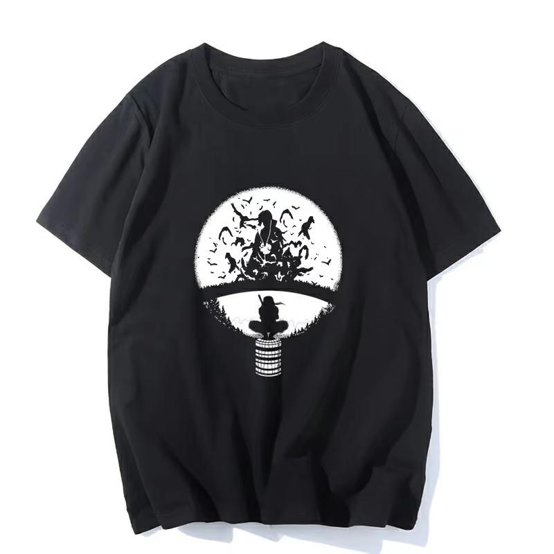 

New 2026 Japanese Anime Naruto Cartoon Childrens Cartoon Printed Pattern Anime Casual Pure Cotton Shortsleeved Tshirt S