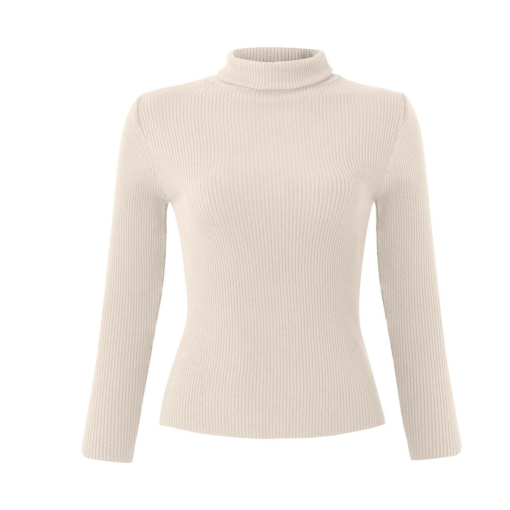 Women's  And Winter Long-sleeved V-neck Knitted Sweater Slim Solid Color Pullover Knitted Top