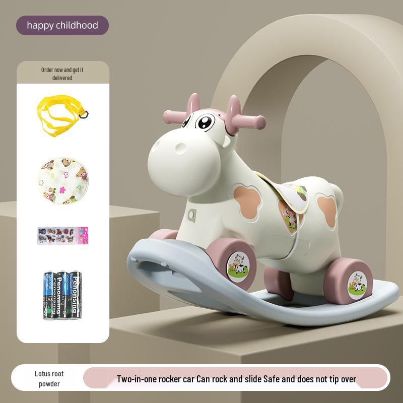 2-in-1 Wooden Rocking Horse for Kids: Rocking Chair & Sliding Car, Ideal Birthday Gift for Ages 1-6.