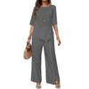 Women's Asymmetrical Top and Wide Leg Pants Set