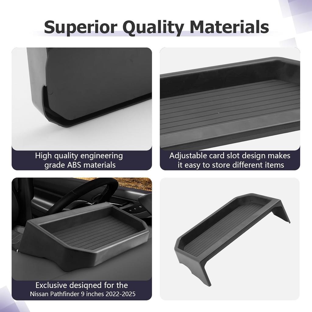 LUWU for 2022 2023 2024 2025 2026 Pathfinder Dashboard Storage Tray 2025 2026 Pathfinder SL/Platinum/Rock Creek 9-inch Behind Screen Organizer Center