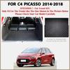 Car trunk mat for Citroen C4 Picasso Five seats 2014 2015 2016 2017 2018 Cargo Liner Carpet Interior Parts Accessories