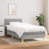 3140753 vidaXL Divan Bed with Mattress Light Grey 100x200cm Fabric