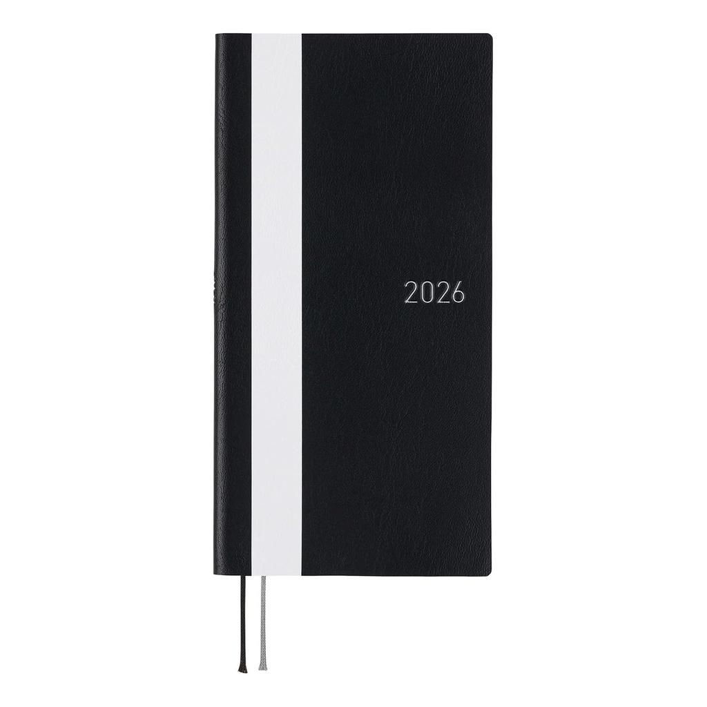 Hobonichi Techo 2026 Weeks White Line Black January Start Weekly Planner Left Slim Vertical