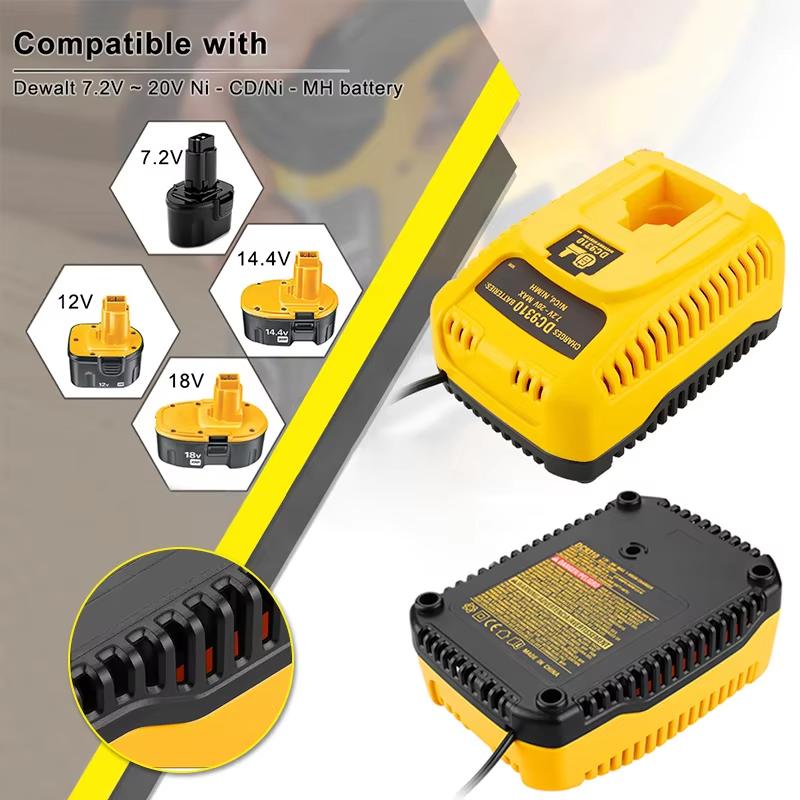 DC9310 Fast Charger Replace for DEWALT 18 V Battery Compatible with Dewalt 7.2V-18V Battery DC9098 DC9096 DC9091 DE9057 DW9072