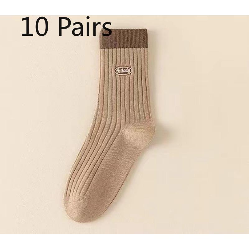 

10 пар женских модных новых полосатых носков-гольфов на осень и зиму 10 pairs