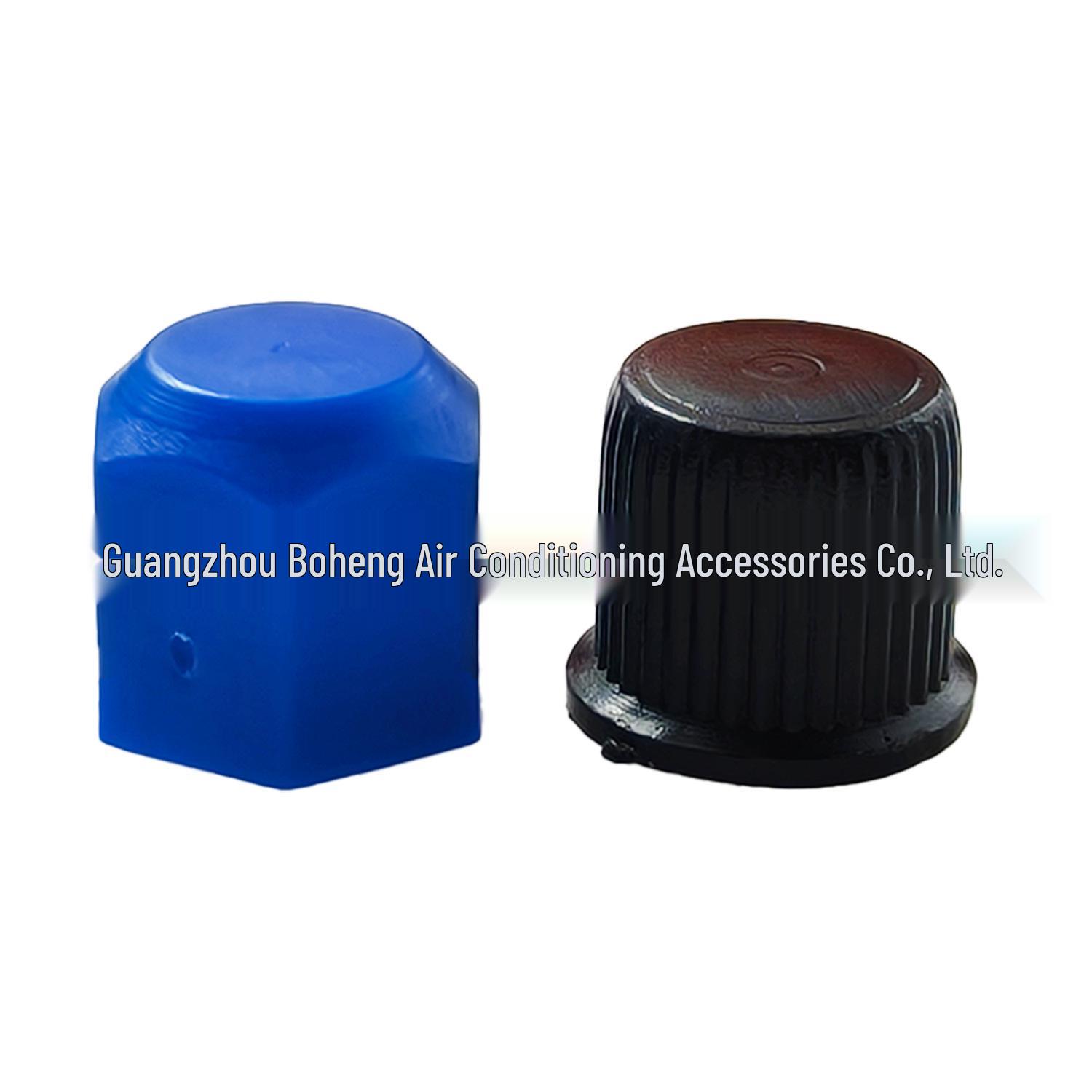 R12 Hexagon Blue/Black Plastic Valve Cover 10 Blue Covers