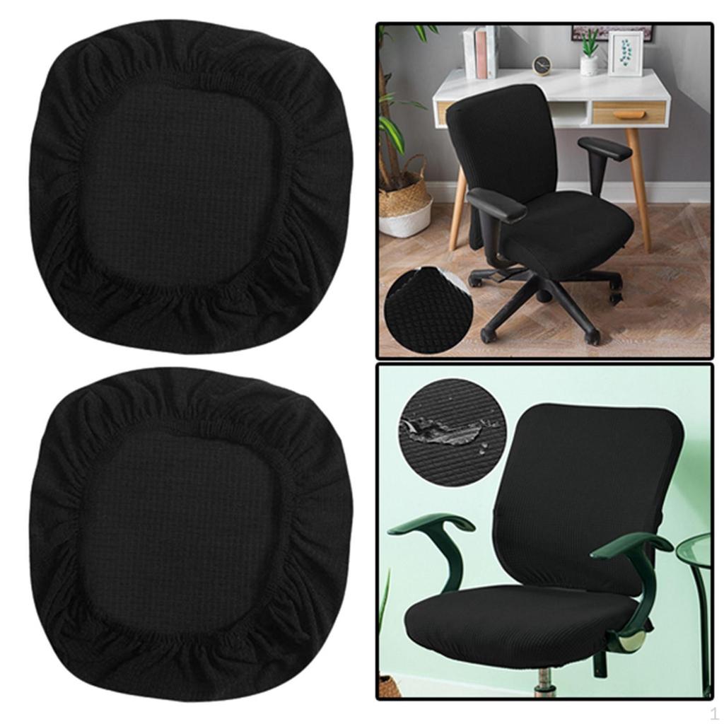 2x Removable Covers for Office Chairs - Slipcovers Computer Seating