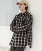 Modernmoment Forward Oversized Check Shirt [Black]