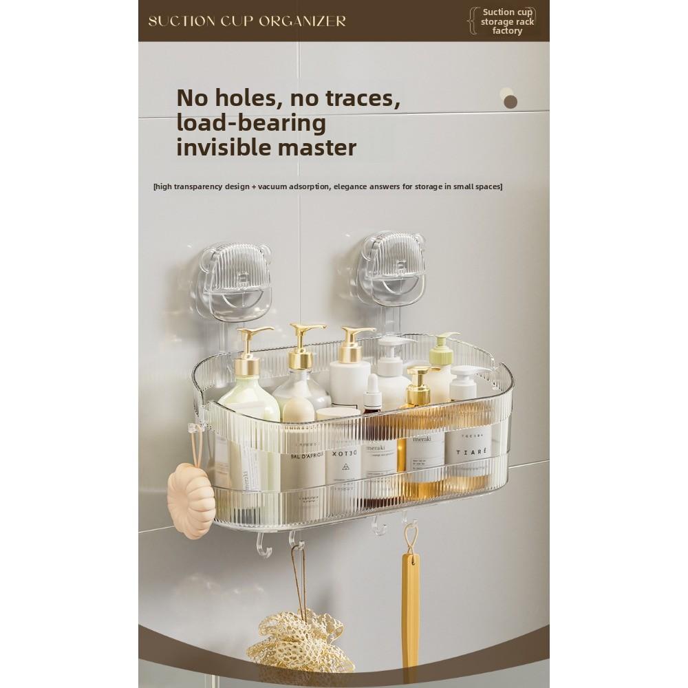 Suction Cup Rack, Bathroom, Toilet, Seamless, No Punching, Light Luxury Cosmetics, Washstand, Wall-mounted Storage Box.