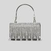 Borsa a Mano con Frange e Strass per Donna, Design di Nicchia, Borsa da Sera con Diamanti a Caldo, Borsa a Spalla/Crossbody con Manico Metallico a Cappuccio, Diamanti Scintillanti