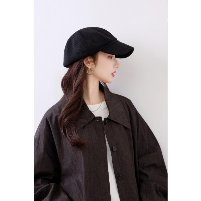Korean Style Autumn Winter Women Large Head Circumference Octagonal Hat