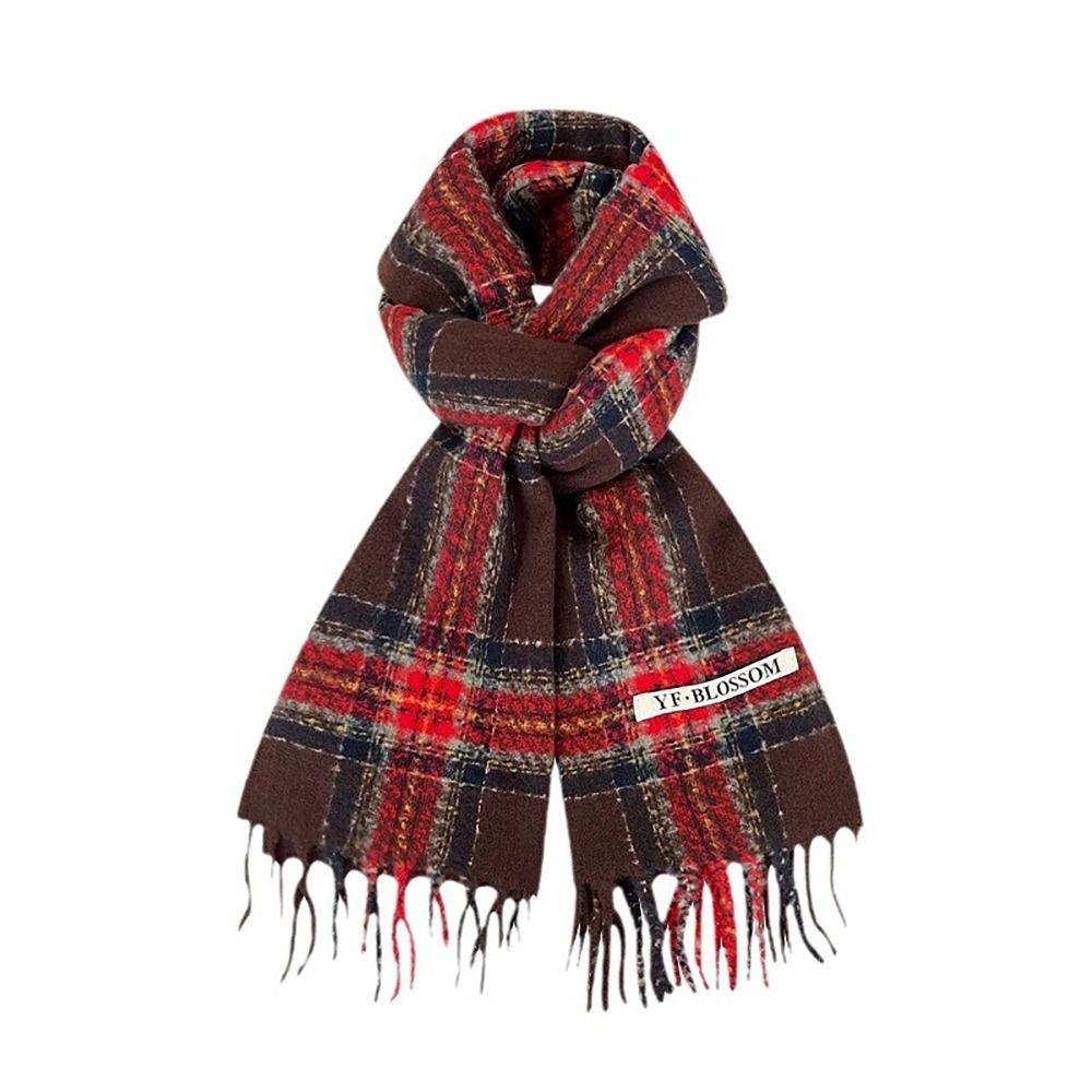 Tassel Thermal Neck Warmer Wool Long Scarves Korean Style Thickened Shawl for Women Girls Maiden