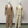 Cozy Knit Cardigan Pants Women Set Loose V-neck Pocket Button Coat Wide Leg Trousers  Autumn Winter Fashion Lady Outfit