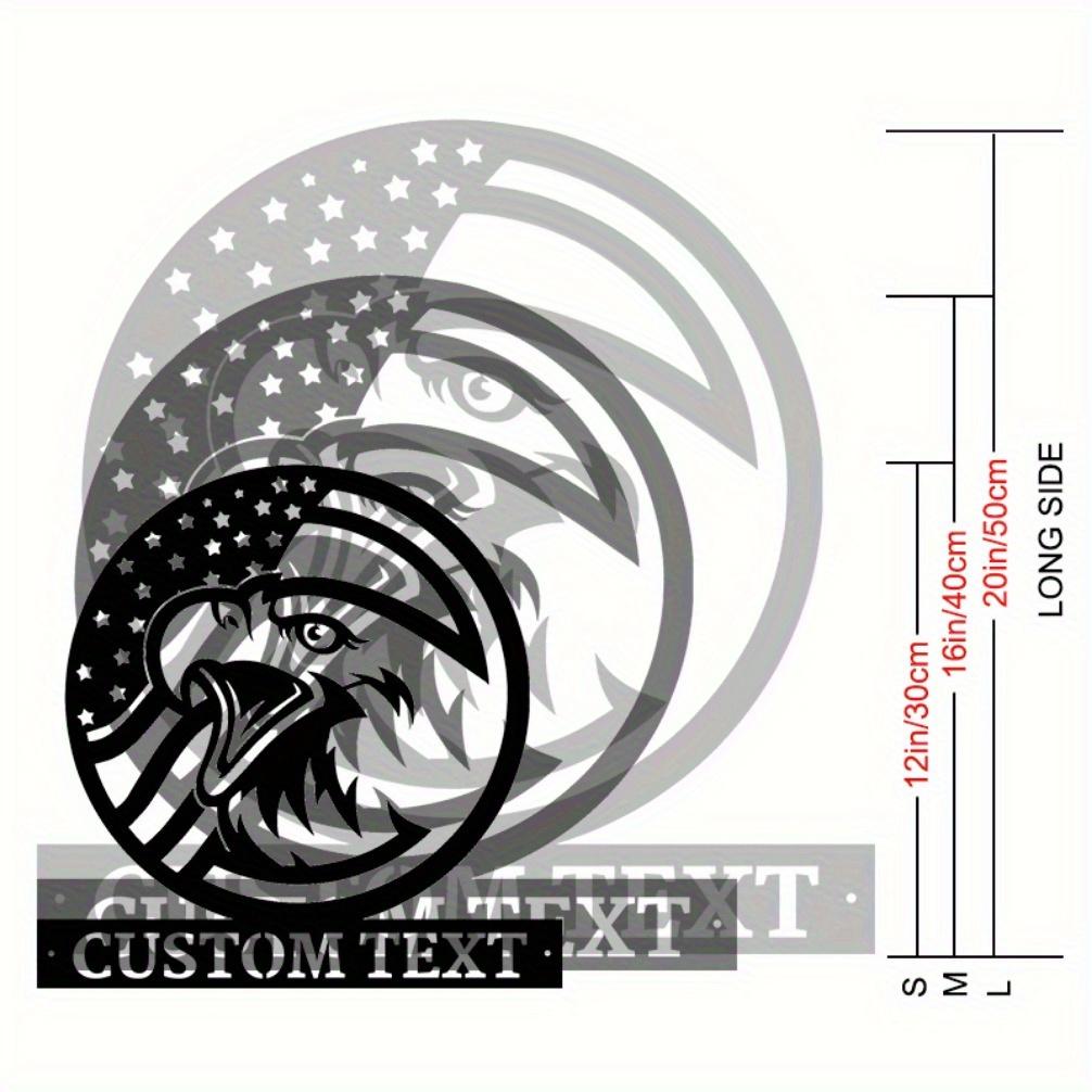 Personalized American Flag Eagle Metal Sign Custom Family Name Address Plaque Patriotic Decor Classic Style Holiday Gift Wall Art