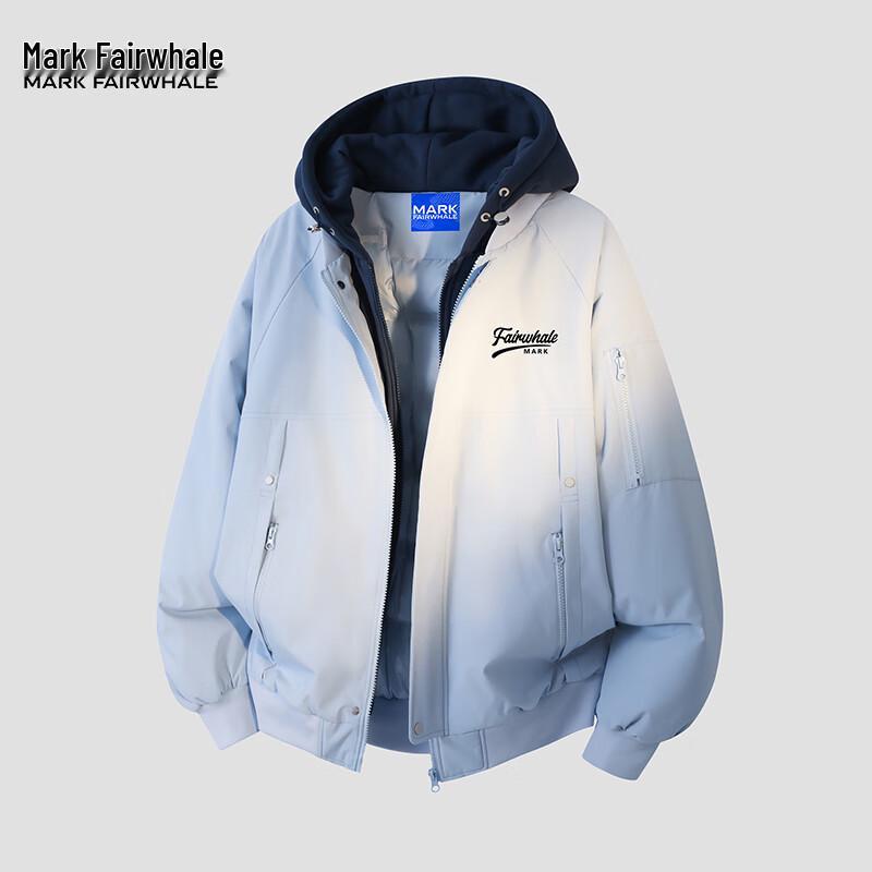 Mark Fairwhale Men's Faux Two-Piece Hooded Puffer Jacket