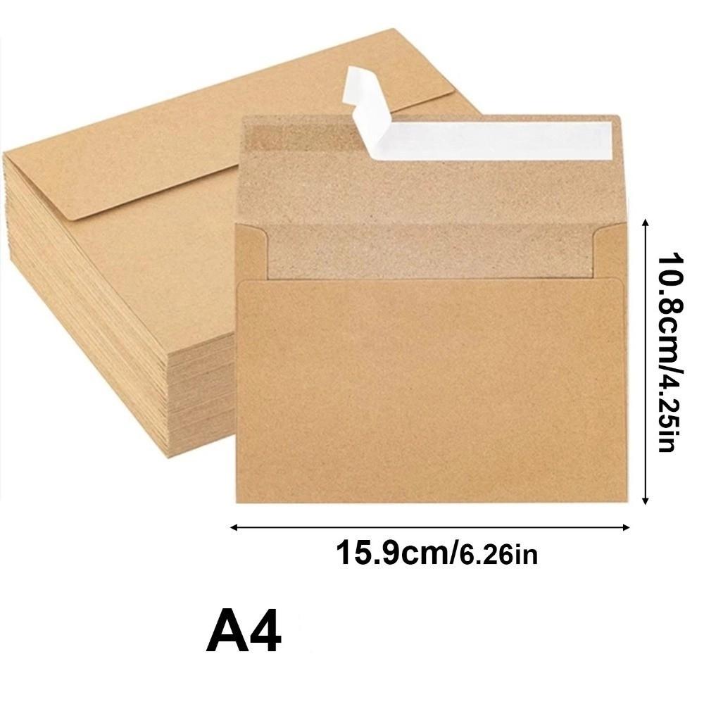 20pcs Blank Kraft Envelopes Sealing Pe Greeting Card Vintage Kraft Paper Postcard  Gift Packaging