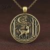 Reflection Symbol Necklace Forest Moon Pendant Travelling Animal in Family