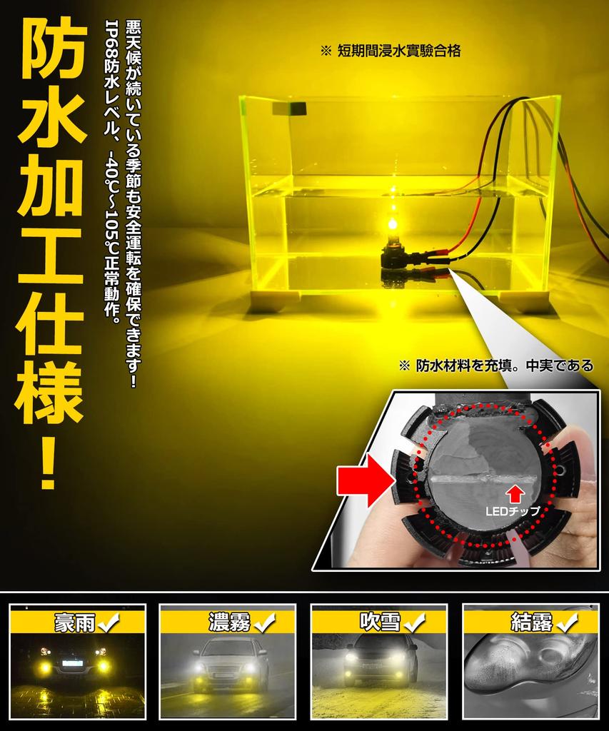 SINMAIT LED-Nebelscheinwerfer mit Speicher Super Echtes Ersatzteil OEM Verstellbares Set von 2 Dual H16/H8/H11 Zweifarbenfunktion, Hell, Birnen, Gelb/Weiß,