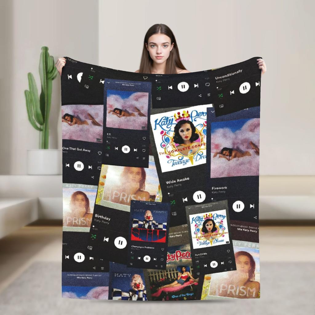 Perry Tour 2025  Katy Butterfly Blanket  Super Warm Street Trend Plush Throw Blanket For Outdoor Flannel Bedspread Bed Cover