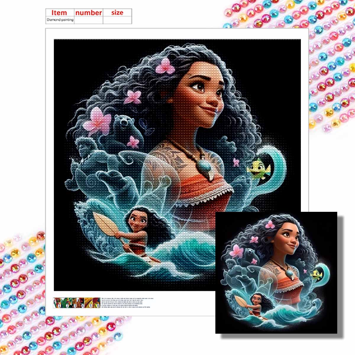 

DIY Diamond Painting Round Diamond Motana Full Diamond Mosaic Home Decoration Painting Cross Stitch Kit Round 20x20cm