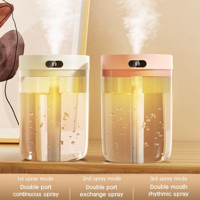 Umidificator de aer cu pulverizare dublă USB, capacitate mare 1500ML, difuzor de aromă cu ultrasunete, umidificator pentru dormitor acasă