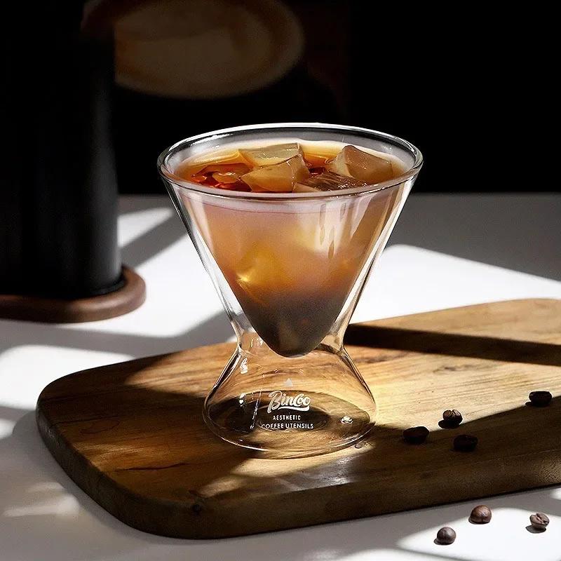 

180 мл двухслойная стеклянная кофейная чашка для кофе со льдом, американского латте, грязного виски, специальная кофейная чашка, устойчивая к холоду и жару