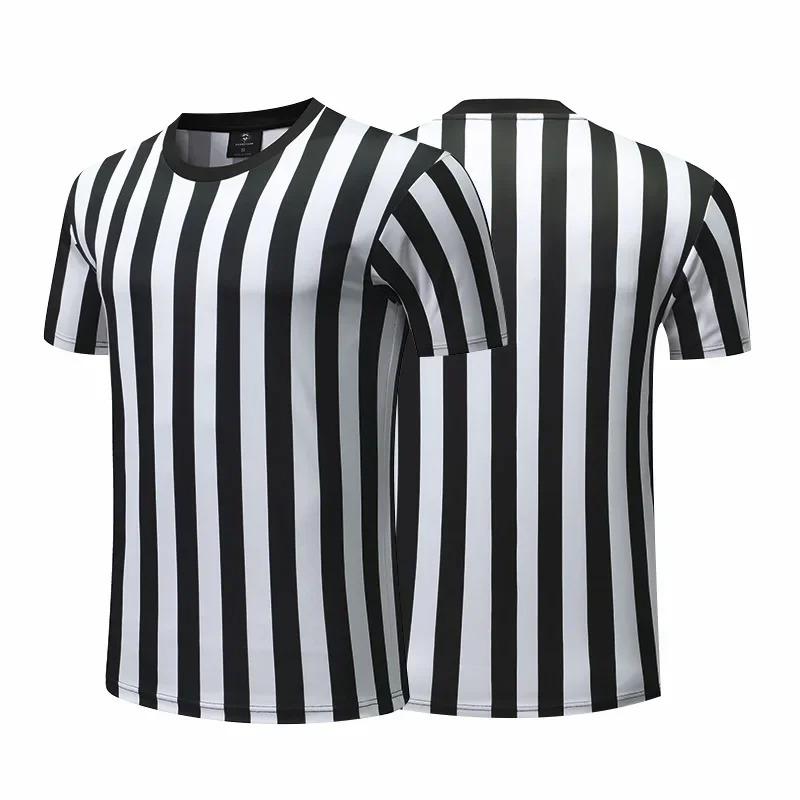 

Men Women Football T-shirts Black Soccer Uniform Breathable Soccer Referee Shirts Training Women Shirt Uniforms Clothing XXXL