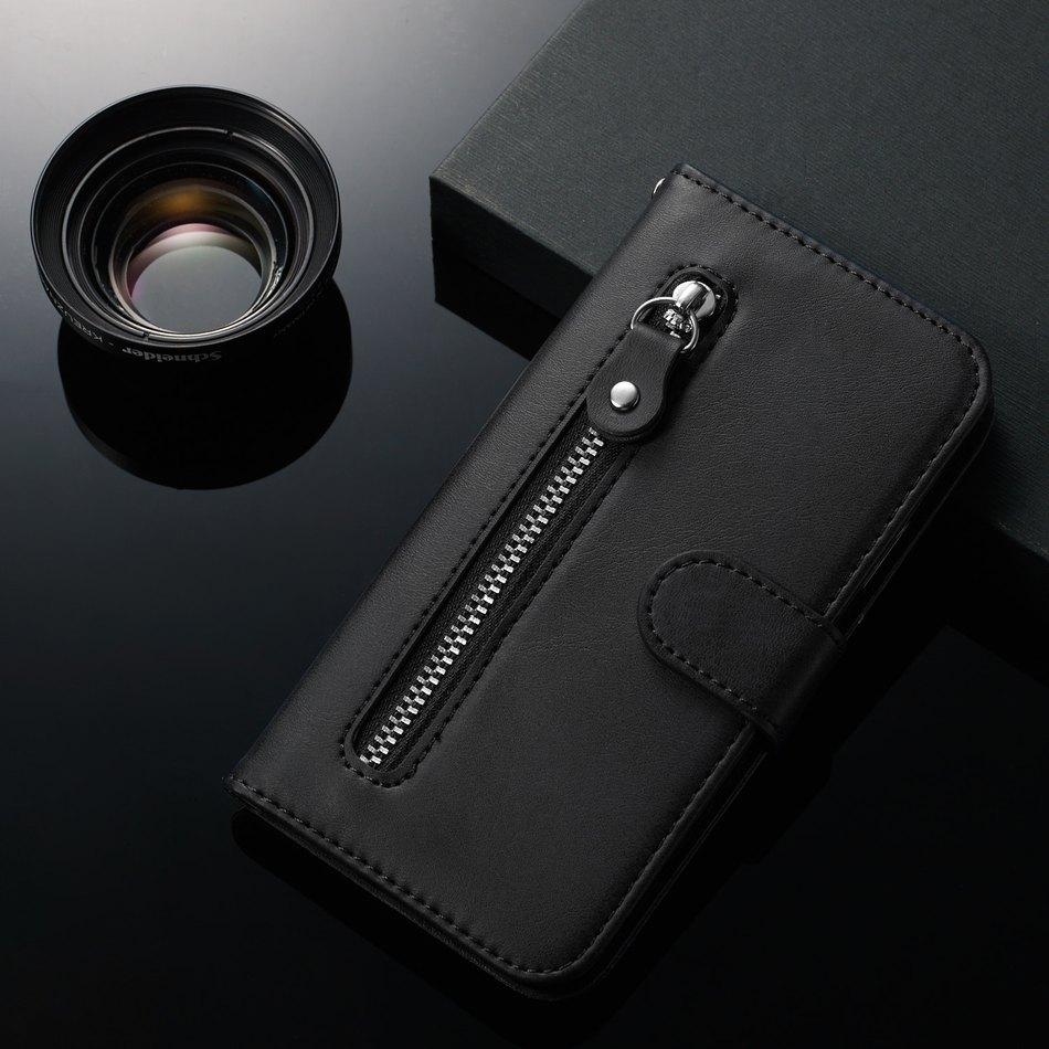 Business Zipper Wallet Case For Samsung Galaxy A02 M02 A02S A12 A22 A32 A42 A52 A72 A82 4G 5G S20 Plus S21 Fe Note 20 Ultra D27H