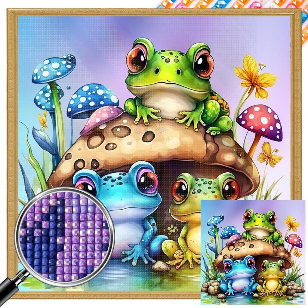 5D DIY Full Square Drill Partial AB Drill Diamond Painting Frog Decor 45x45cm