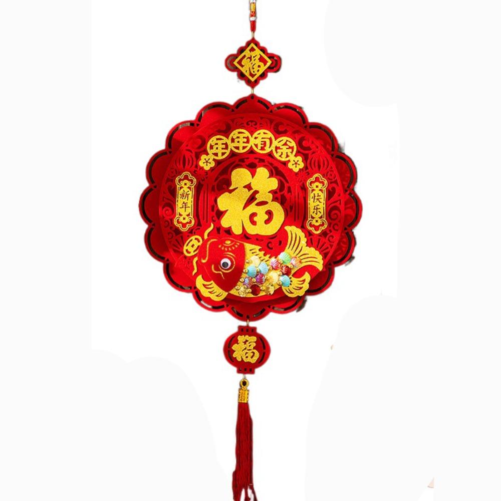 Reusable Lucky Character Door Stickers Traditional Spring Festival Door Hanging  Entrance
