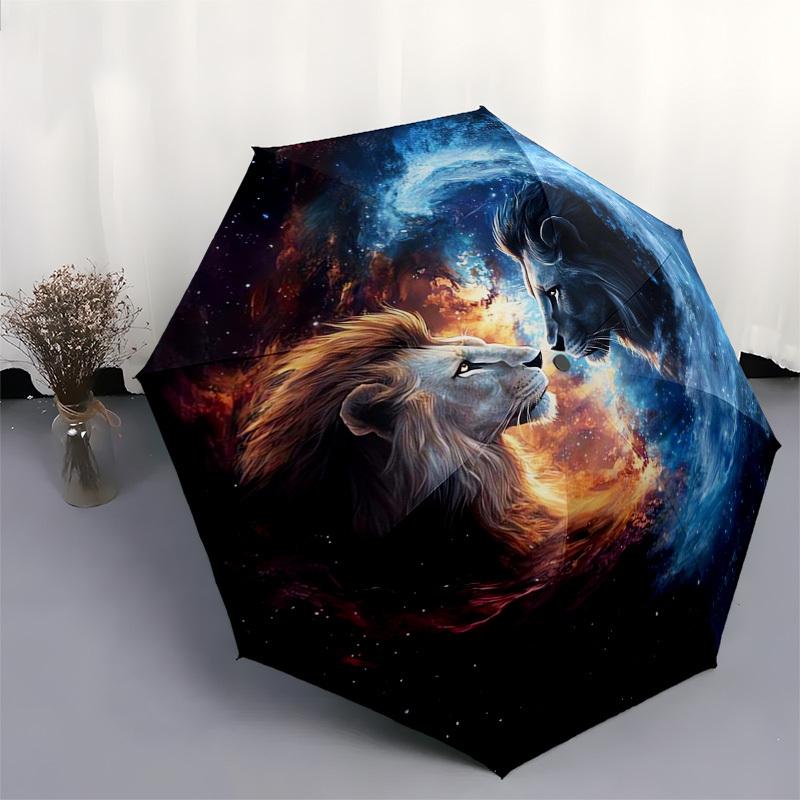 1pc Cosmic Lions Umbrella with Plastic Handle,Suitable for All Seasons Umbrellaptys26072