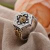 New Design Vintage Pentagon Flower Thai Silver Men Punk Rock Ring Promotion Party Gifts Never Fade