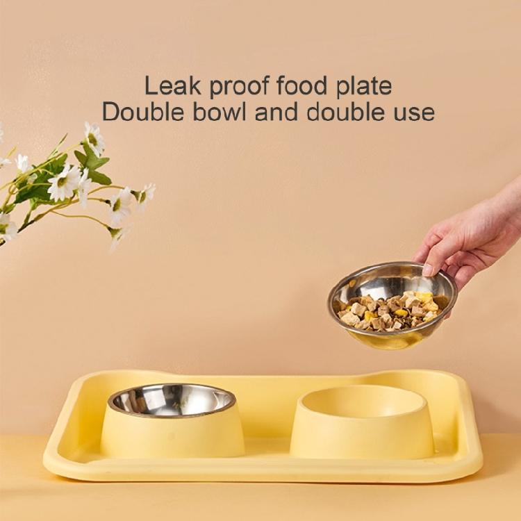 Elevated Cat Bowl Food Container Feeding Double Bowls Dogs Dry Food Bowl Mat