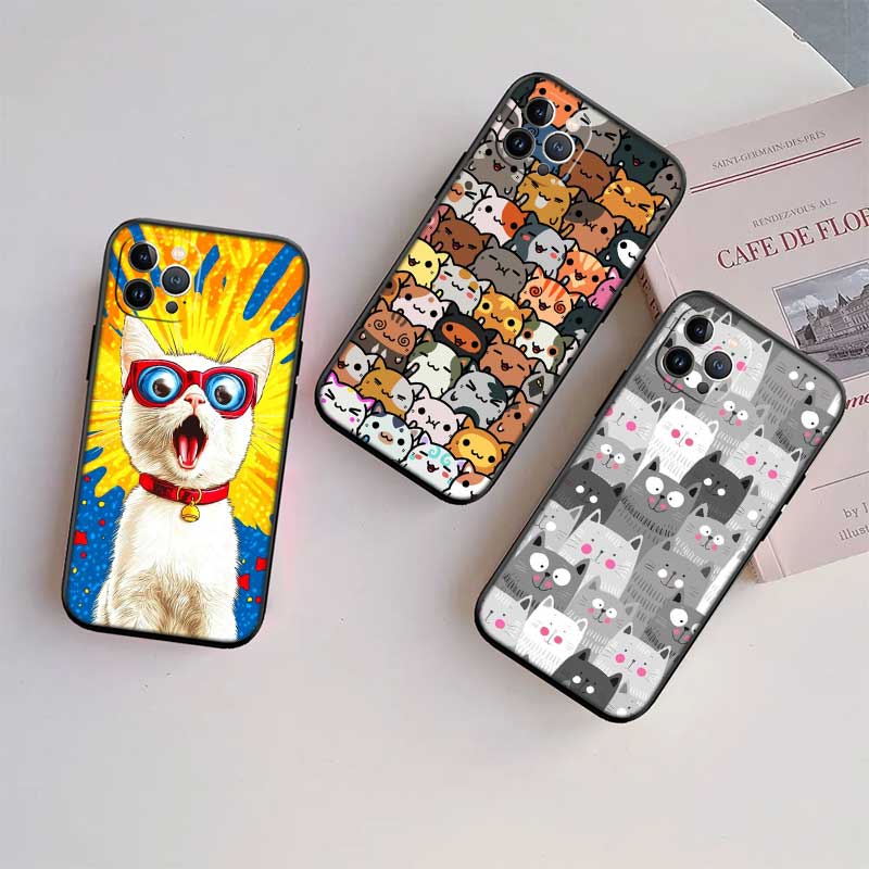 UP20 Cat Kitten Meow Shell Phone Case for Samsung Galaxy Note 10 20 S23 S24 S25 Ultra FE Plus Edge Lite A02S A35 A07 A17